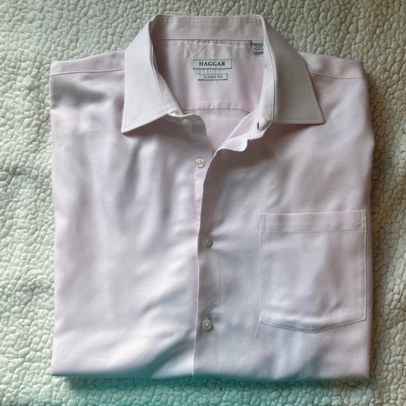 Men's Long-Sleeve Pink Dress Shirt, Size 17-17.5, 34-35 - Picture 2 of 11
